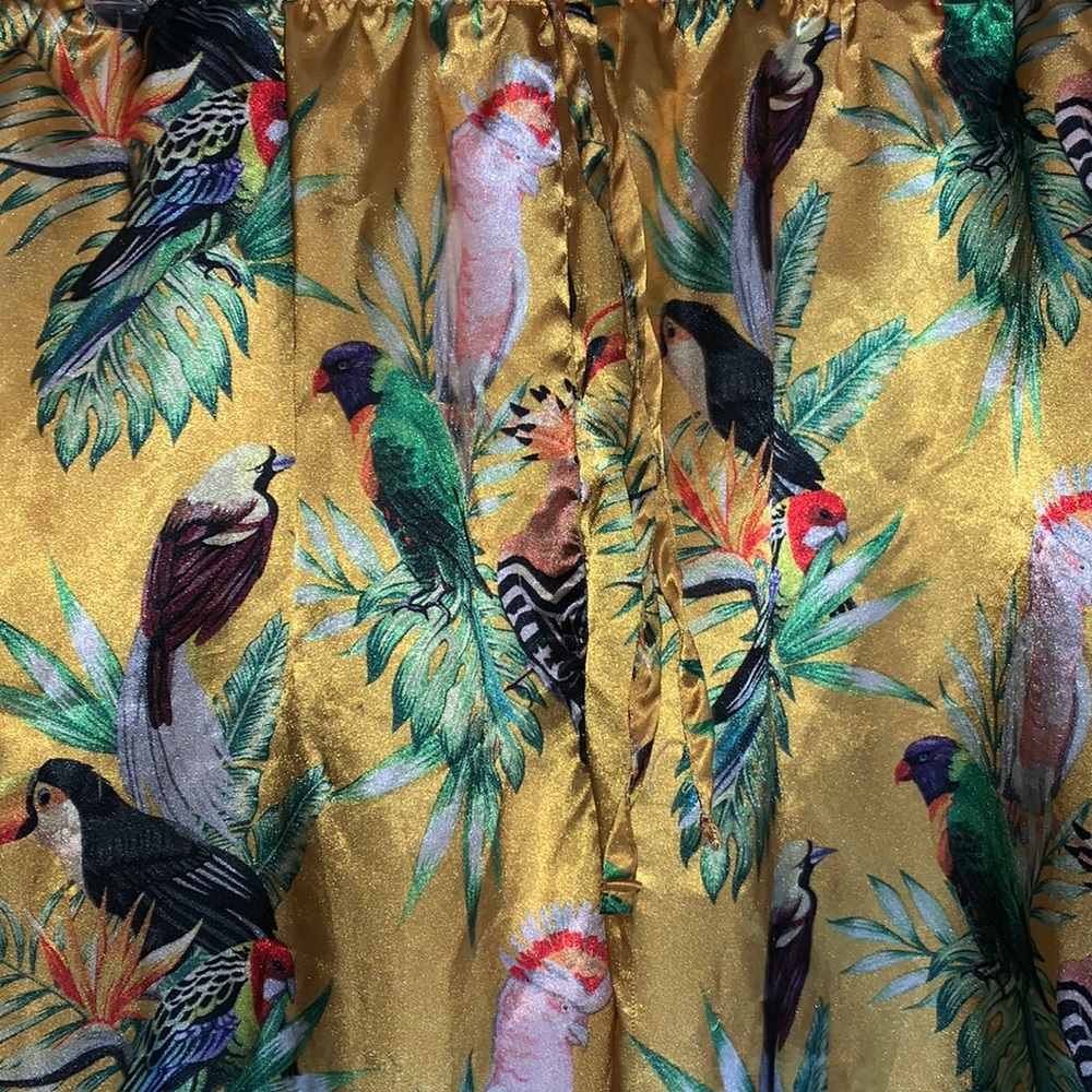 Vibrant bird print pants